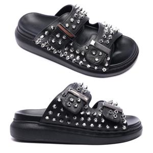 [알렉산더맥퀸] 21SS 여성 스터드 하이브리드 샌들 (650785_WHXZE_1081_21S)