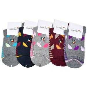 아놀드파마 우산 패턴 숙녀중목 링글양말 5켤레랜덤