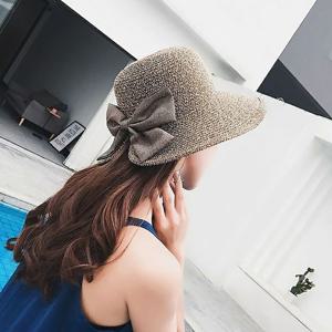 여름 라운드 백리본 밀짚 비치 버킷햇 벙거지모자