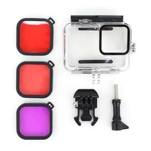 고프로 11 10 9 호환 수중 방수케이스 레드 퍼플 필터