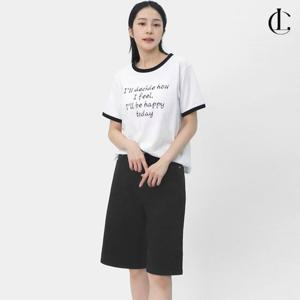 엘케이트 여자 반바지 여름 버뮤다팬츠 베이직 와이드 검정바지 LNNP015