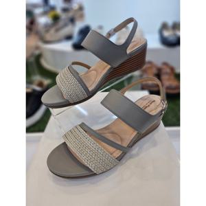 [허시파피]여성 4.5CM 글리터 포인트 웨지 샌들 No 3FR026