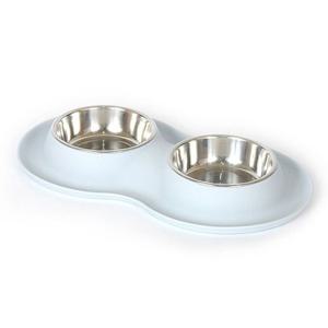 수퍼펫 실리콘 클린 더블보울(파우더블루) 팬시식기 강아지밥그릇 애완용식기 애견밥그릇 애견식기