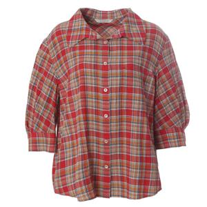 [안지크]체크박시핏면블라우스 AJ2BL5240