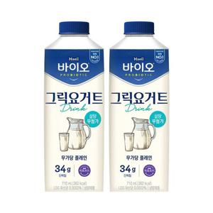[매일유업]매일 바이오 그릭요거트 드링크 무가당 플레인 710ml 2개