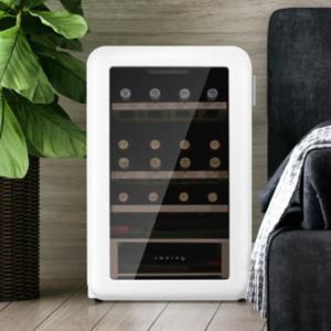 쿠잉 레트로 와인셀러 와인 냉장고 미니 저장고 쿨러 보관 20병 화이트