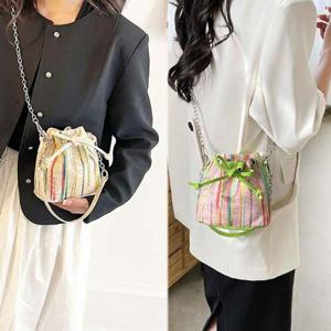 [잇백잇슈]미니패브릭컬러조리 탈부착스트랩 체인 핸드폰 화장품