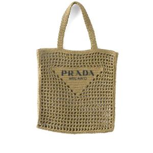 25 FW 프라다 트라이앵글 로고 라피아 토트 백 1BG393VOOO2C2T TP432140291