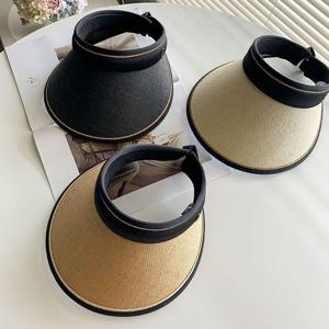 여성 라탄 밀집 썬캡 넓은창모자