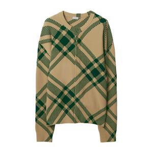 버버리 체크 울 블렌드 가디건 베이지 8083079