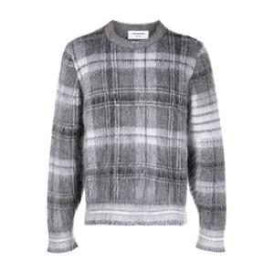 톰브라운 타탄 체크 모헤어 4바 풀오버 미드그레이 MKA487F Y8004 035