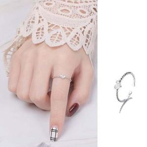 큐빅 하트 실버 반지 오픈조절가능 우정반지 커플링