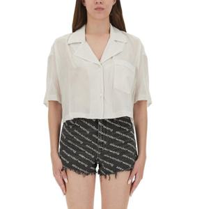 알렉산더왕 화이트 버튼업 스트라이프 루즈 핏 셔츠 4WC3251099