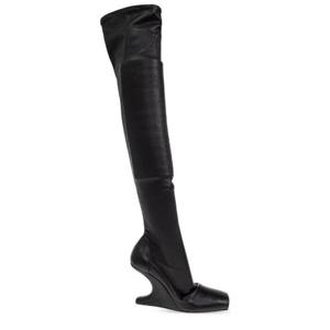 릭 오웬스 캔틸레버 스퀘어 토 무릎 위 부츠 RP02E4801LS 09 TP943767112