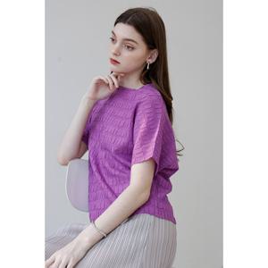 [요이츠]스퀘어 텍스처 플리츠 블라우스_YJ04WNPBL12_PU1