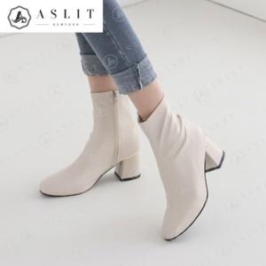 [애슬릿] 데일리 여성 스판 삭스 미들 힐 앵클 부츠