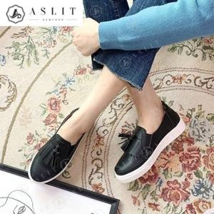 [애슬릿] 여성 스티치 프린지 테슬 슬립온 운동화 3cm