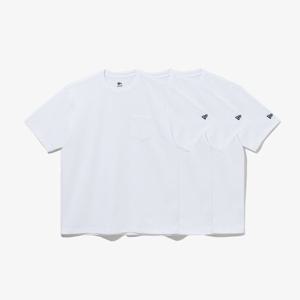 [뉴에라]공용 에센셜 3팩 포켓 반팔 티셔츠 화이트 14380975