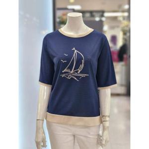 화이트호스 세이브존05 돛단배 나염 5부 소매 티셔츠 A25252415