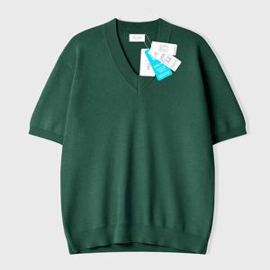 [리빌모아]남자 센느 하찌 브이넥 반팔 니트티 AT-KNH-Q007-그린