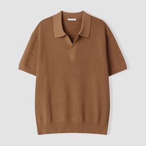 [리빌모아]남자 하찌 와이넥 세미 오버 반팔 니트티 AS-KNH-Q018