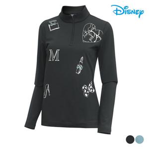 [디즈니골프]여성 패턴 반폴라 반집업 티셔츠 (DN3LTS006-BK)_US