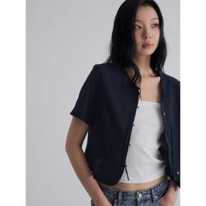 (325865LY2R) [에잇세컨즈] 텍스처 버튼업 블라우스  네이비