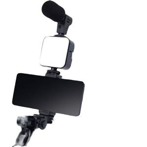 스마트폰 짐벌 비디오 촬영 장비 키트 삼각대 BD192 세트 손잡이 핸들 셀카봉 셀프캠 1인 미디어 방송 49 LED 소형 마이크