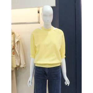 [나이스클랍][나이스클랍]넥 포인트 니트 탑(N242PWK324)YE_DG