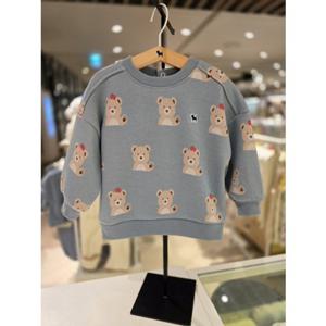 [블루독베이비] 25 FW(블루)올오버 애니멀 스웨트셔츠(45A1433407)티셔츠 간절기 백일 돌 선물 조카 유아
