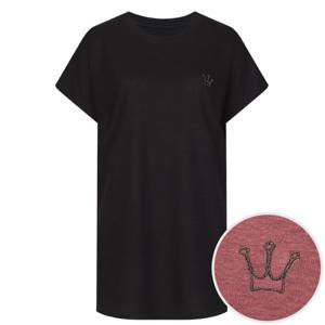 [샵앤]린넨 자수 루즈핏 캡소매 티셔츠 DAI-WSH-0522-블랙