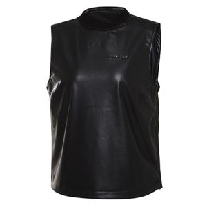 [와이드앵글] WWU23611 CO 비건 레더 라운드 베스트