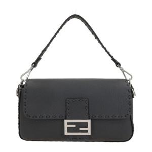 펜디 다크 그레이 그레인드 가죽 숄더 백 7VA572 ARLZF0J55