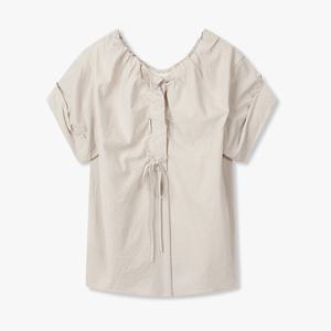 드로스트링 프릴 디테일 블라우스 (7115360702)