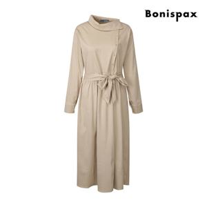 [보니스팍스(여성의류)]투웨이 넥 카라 셔츠 롱 원피스 XP8OP009M0