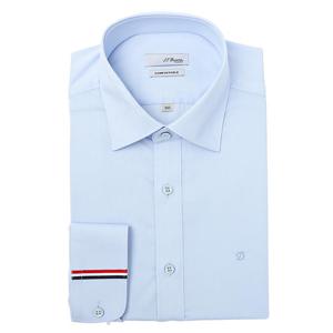 [에스티듀퐁(셔츠)]블루 삼색 포인트 슬림핏 긴소매 셔츠 SE5FM22LS771SBU