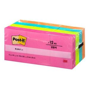 3M 포스트잇 일반 653-12AN 팝티미스틱 알뜰팩