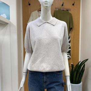 클리지 DP01 카라 라인 시보리 반팔 니트 CP7WKT17