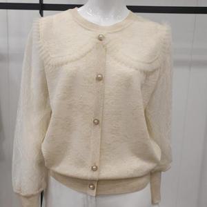 아니베에프 세이브존01 시스루소매 라운드레이스니트티 A42KPO570