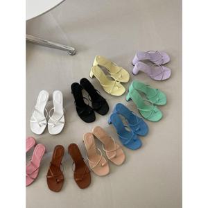 [이쁜] 베이직 파스텔 쪼리힐 샌들