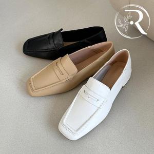 [디자이어로즈] 스퀘어토 소가죽 페니로퍼 3cm 구두