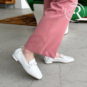 [디자이어로즈] 여성 소가죽 화이트로퍼 단화 구두