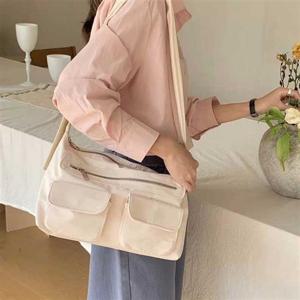 프론트 더블 덮개형 미니포켓 쿠셔닝 스트랩 크로스백