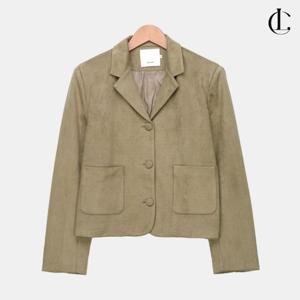 엘케이트 여성 스웨이드 자켓 싱글 카라 크롭기장 버튼 재킷 LRR001