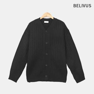 빌리버스 남성 니트 가을 베이직 가디건 브이넥 루즈핏 골지 도톰 카디건 BWIS002
