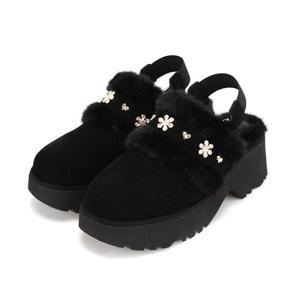 [바바라(슈즈)]바바라 투웨이 뒷끈 탈부착 포인트 털슬링백 BBI570BK