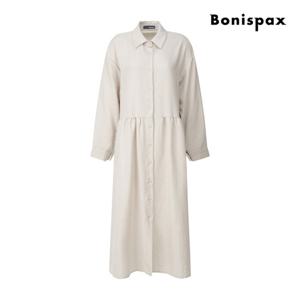 [보니스팍스(여성의류)]카라 넥 셔링 롱 원피스 XP9OP010M0