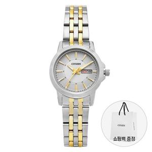 시티즌 여성 메탈 손목 시계 데이데이트 EQ0608-55A