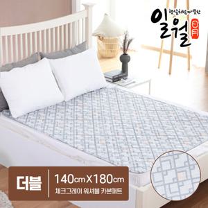 일월 카본매트 체크그레이 워셔블 전기매트 (더블)