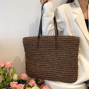 2컬러 베이직 여행가방 밀짚 숄더백 라탄백 빅사이즈 여성가방 데일리가방 여행가방 라탄가방 숄더백